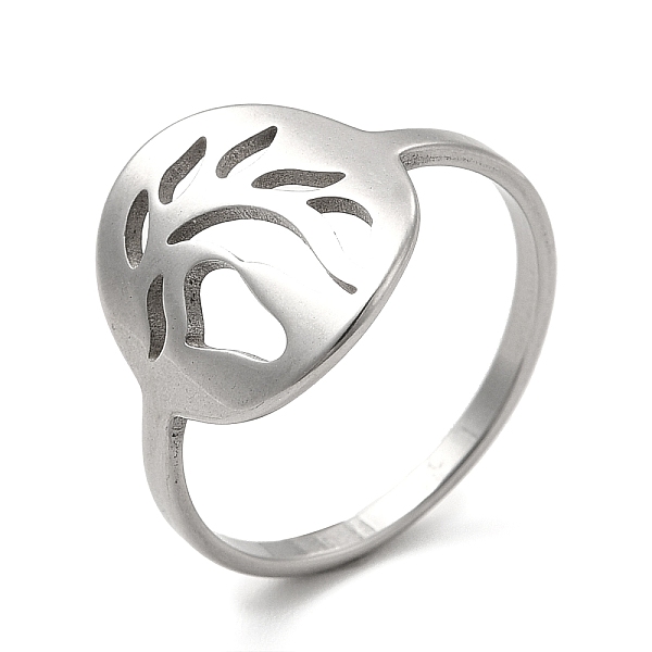 

PandaHall 201 Stainless Steel Finger Rings, Hollow Out Leaf Wide Band Rings for Women, Stainless Steel Color, Inner Diameter: 17mm, Leaf...