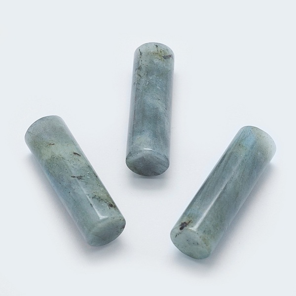 PandaHall Natural Labradorite Beads, Undrilled/No Hole Beads, Column, 35x11mm Labradorite Column