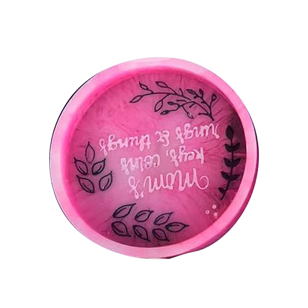 

PandaHall Flat Round Mother's Day Word MOM DIY Tray Silicone Molds, Resin Casting Molds, for UV Resin, Epoxy Resin Craft Making, White...