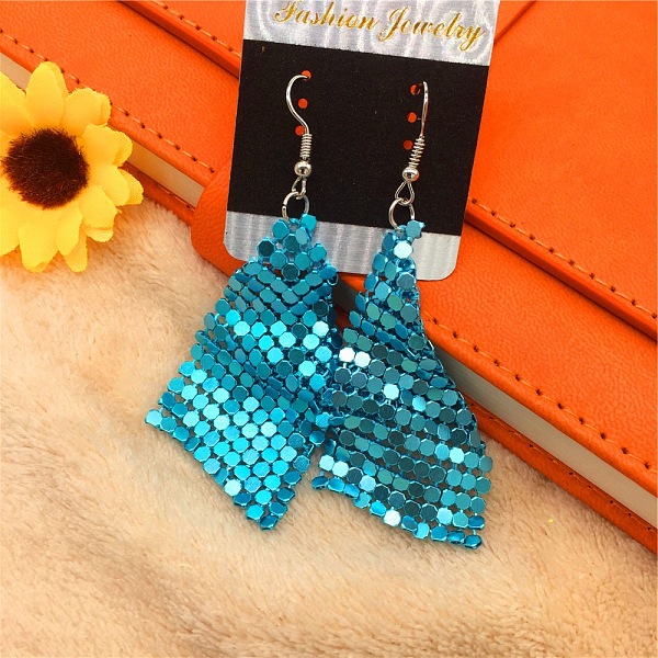 

PandaHall Sparkle Alloy Sequins Dangle Earrings for Women Alloy