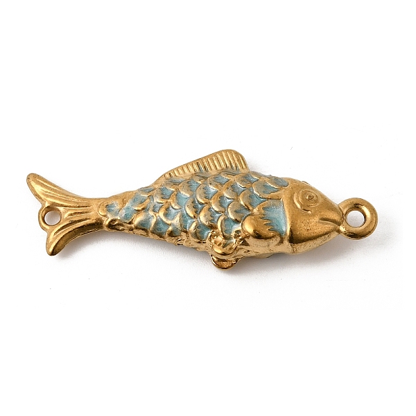 Breloques connecteurs de poisson en acier inoxydable 304 émaillé
