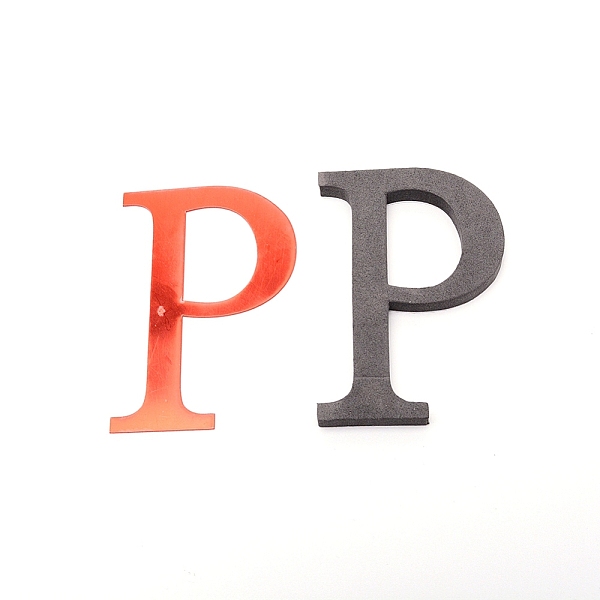 

PandaHall Acrylic Mirror Wall Stickers Decal, with EVA Foam, Red, Letter.P, 100x75x1mm, Foam: 100x75x10mm Acrylic Letter Red