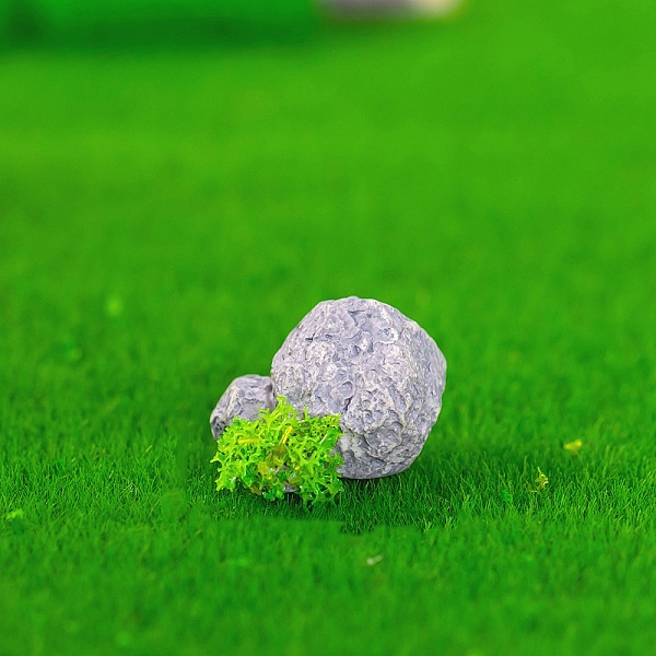 

PandaHall Resin Stone & Grass Display Decoration, Micro Landscape Garden Decorations, Lime Green, 24x19x16.5mm Resin Other Plants