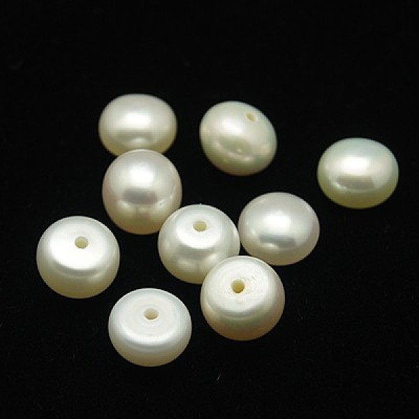 

PandaHall Grade AA Natural Cultured Freshwater Pearl Beads, Half Drilled Hole, Half Round, White, 5~5.5x3.5~4.5mm, Hole: 1mm Pearl Half...
