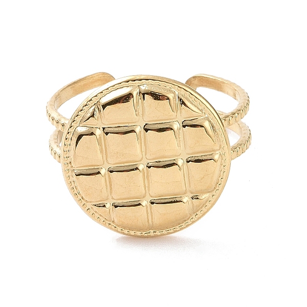 

PandaHall Titanium Steel Flat Round Open Cuff Rings for Women, Golden, Inner Diameter: 18mm Titanium Steel