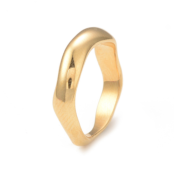 Ионное покрытие (ip) 304 волнистое кольцо из нержавеющей стали для женщин