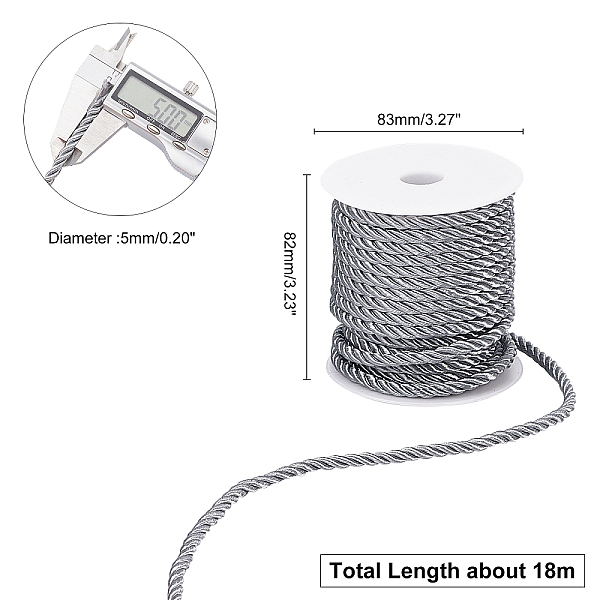 59 Feet 5mm Twisted Cord Rope