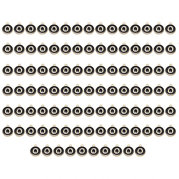 

PandaHall Golden Plated Enamel Alloy Charms, Enamelled Sequins, Flat Round, Black, Letter.O, 14x12x2mm, Hole: 1.5mm, 100pcs/Box Alloy+Enamel...