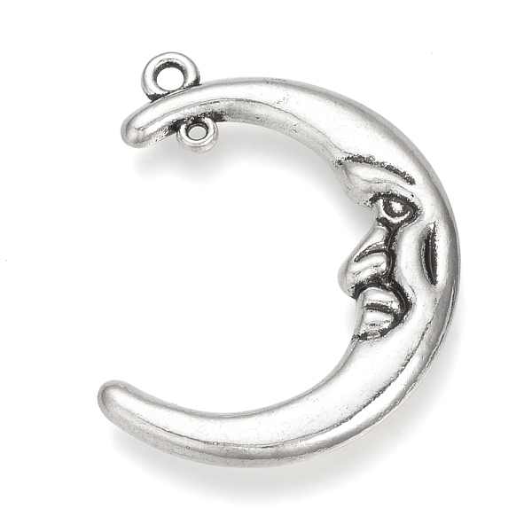 

PandaHall Tibetan Style Alloy 2-Loop Link Pendants, Cadmium Free & Lead Free, Moon, Antique Silver, 39x30x4.5mm, Hole: 1.5~2mm, about...