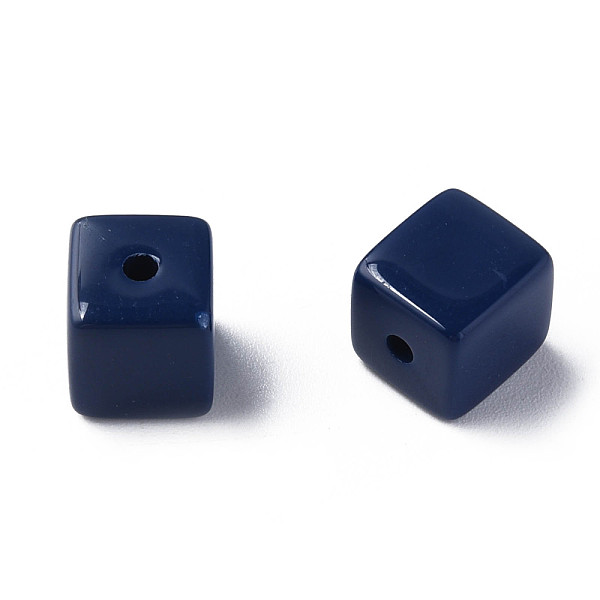 

PandaHall Opaque Acrylic Beads, Cube, Prussian Blue, 10.5x9.5x9.5mm, Hole: 2mm, about 490pcs/500g Acrylic Cube