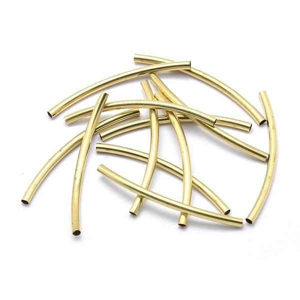 

PandaHall Brass Tube Beads, Curved, Lead Free & Cadmium Free & Nickel Free, Tube, Raw(Unplated), 35x2mm, Hole: 1.5mm Brass Tube