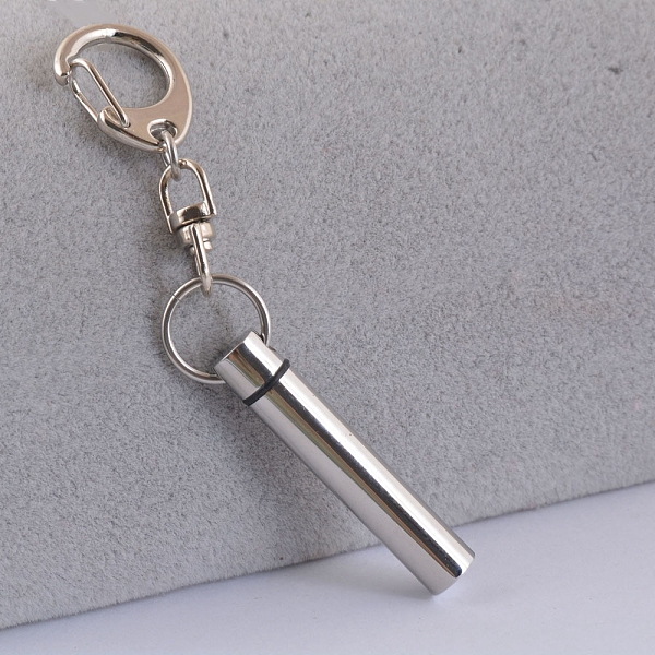 

PandaHall 316L Stainless Steel Keychain, with Urn Ashes, Stainless Steel Color, Pendant: 4.3x1.8cm Stainless Steel