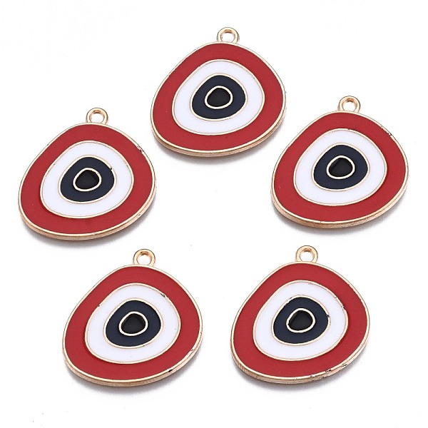 

PandaHall Alloy Enamel Pendants, Cadmium Free & Lead Free, Light Gold, Triangle, Red, 24~25x24x1.5mm, Hole: 1.8mm Alloy+Enamel Triangle Red