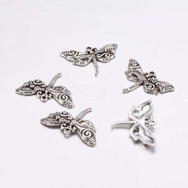 

PandaHall Tibetan Style Alloy Dragonfly Pendants, Cadmium Free & Lead Free, Antique Silver, 20.5x28.5x3.5mm, Hole: 1.5mm Alloy Dragonfly