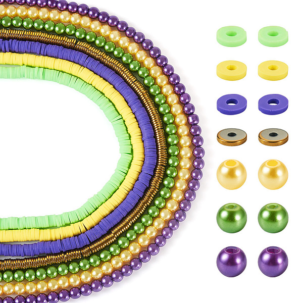 

PandaHall DIY Beads Jewelry Making Finding Kit, Including Polymer Clay Disc & Glass Pearl & Non-magnetic Synthetic Hematite Beads, Mixed..., Multicolor