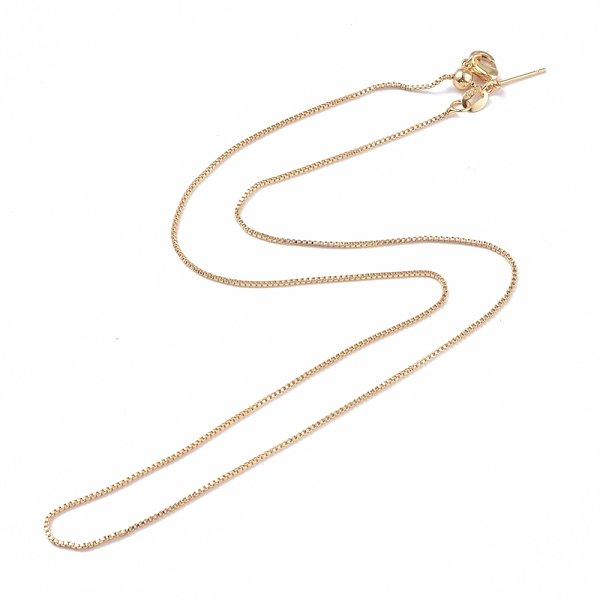 

PandaHall Brass Venetian Chain, Box Chain Necklaces, with Lobster Claw Clasps and Stopper Beads, Long-Lasting Plated, Real 18K Gold Plated...