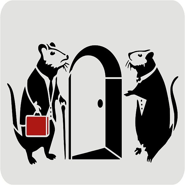 

PandaHall FINGERINSPIRE Banksy Mouse Stencil 29.7x21cm Doormen Rats Stencil Plastic Banksy Painting Stencil Reusable Banksy Mouse Pattern...