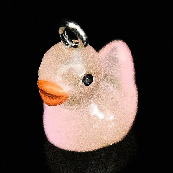 

PandaHall Luminous Translucent Resin Pendants, Duck Charm, with Platinum Tone Iron Loops, Light Salmon, 21x17x12.5mm, Hole: 2.2mm Iron+Resin...