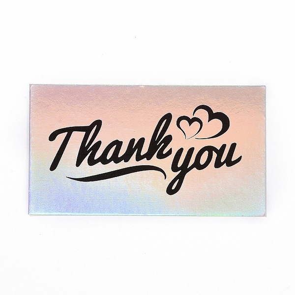 

PandaHall Laser Thank You Card, for Thanksgiving Day Decorations, Rectangle, Colorful, 50x90x0.4mm, 50pcs/bag Paper Word