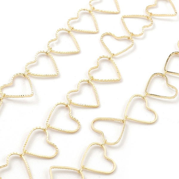 

PandaHall Brass Hollow Heart Link Chains, Unwelded, with Spool, Real 18K Gold Plated, 12.5x13.5x0.8mm Brass