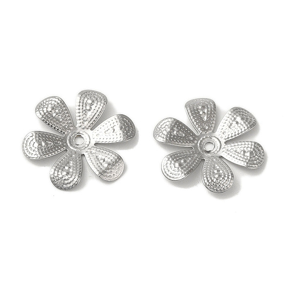 

PandaHall 304 Stainless Steel Bead Caps, 6-Petal Flower, Stainless Steel Color, 17.5x1.5mm, Hole: 1.4mm 304 Stainless Steel