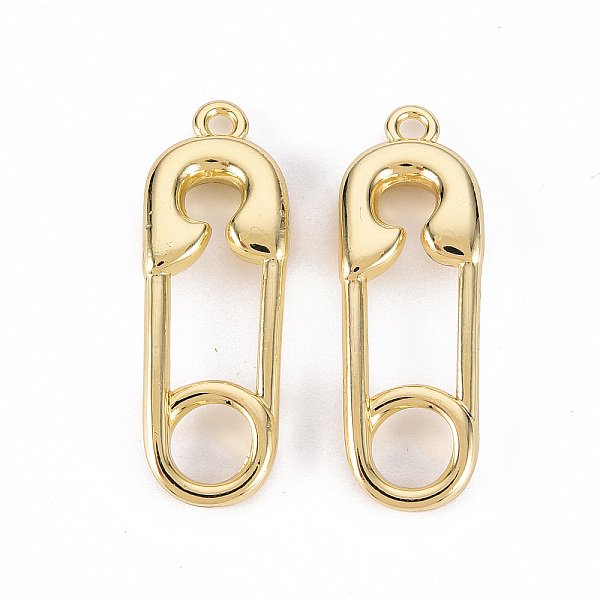 

PandaHall Rack Plating Alloy Pendants, Cadmium Free & Lead Free, Safety Pin Shape, Light Gold, 32x11x3.5mm, Hole: 1.6mm Alloy