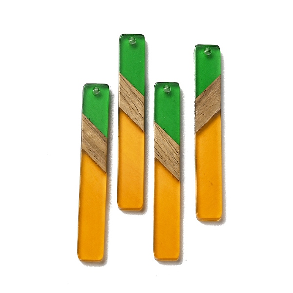 

PandaHall Opaque Resin & Walnut Wood Big Pendants, Rectangle Charms, Orange, 51.5x7.5x3.5mm, Hole: 2mm Resin+Wood Rectangle Orange