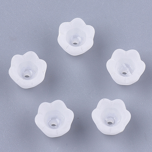 

PandaHall 6-Petal Transparent Acrylic Bead Caps, Frosted, Tulip Flower, Lily of the Valley Clear, 9.5x9x6.5mm, Hole: 1.4mm Acrylic Clear
