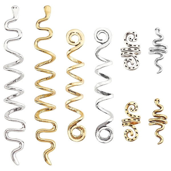 PandaHall BENECREAT 16Pcs 8 Style Hair Styling Tools, Alloy Braiders Spiral Spin Screw Pin Hair Clips, Twist Barrette Hairpins Hairdressing...