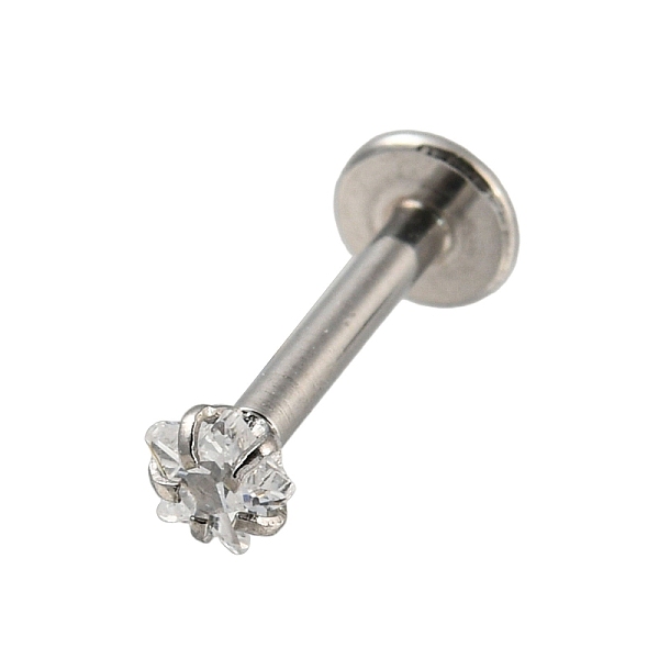 

PandaHall 304 Stainless Steel Threaded Flatback Earrings, Cubic Zirconia Cartilage Earrings, Clear, 11x4mm, Star: 3x3mm Cubic Zirconia Star...