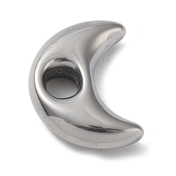 

PandaHall 304 Stainless Steel Spacer Beads, Moon, Stainless Steel Color, 17.5x13x4.5mm, Hole: 3.7mm 304 Stainless Steel Moon