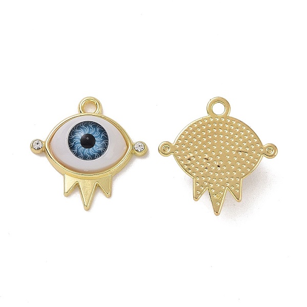 

PandaHall Rack Plating Alloy Rhinestone Pandants, with Acrylic, Eye Charms, Light Sky Blue, 20x20x6mm, Hole: 2mm Alloy+Rhinestone Eye Clear