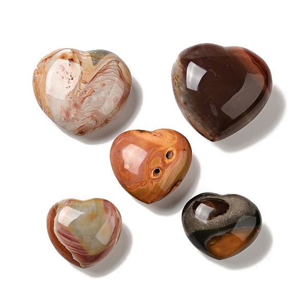 

PandaHall Natural Desert Jasper/Polychrome Jasper Heart Love Stone, Pocket Palm Stone for Reiki Balancing, Home Display Decorations Pocket...