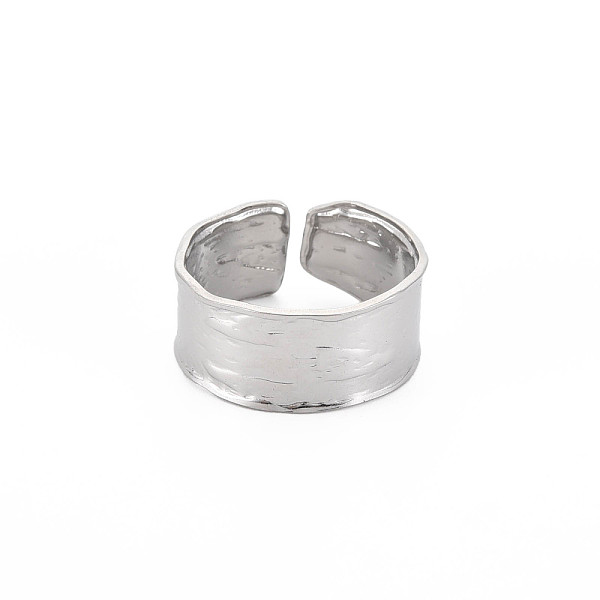 304 Stainless Steel Plain Band Open Cuff Ring For Women