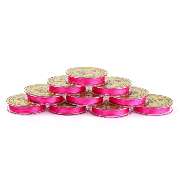 

PandaHall Flat Japanese Crystal Elastic Stretch Thread, for Bracelets Gemstone Jewelry Making Beading Craft, Hot Pink, 0.38mm, about 10.93...
