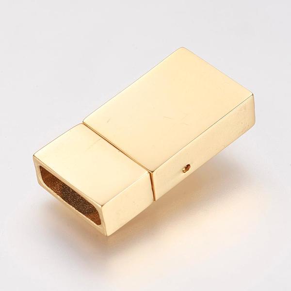 

PandaHall 304 Stainless Steel Magnetic Clasps, Ion Plating (IP), Rectangle, Golden, 23x12x6mm, Hole: 3x10mm 304 Stainless Steel Rectangle
