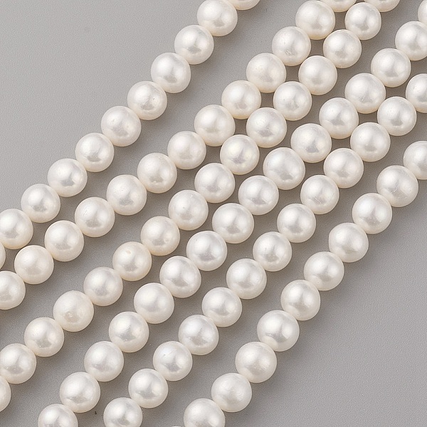 

PandaHall Natural Cultured Freshwater Pearl Beads Strands, Round, Old Lace, 7~8x6.5~7.5mm, Hole: 0.5mm, about 59pcs/strand, 15.7 inch(40cm)...