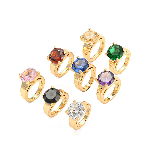 

PandaHall Light Gold Brass Small Ring Charms, with Glass Diamond Beaded, Mixed Color, 14x10x6mm, Hole: 7.6mm Brass+Glass Ring Multicolor