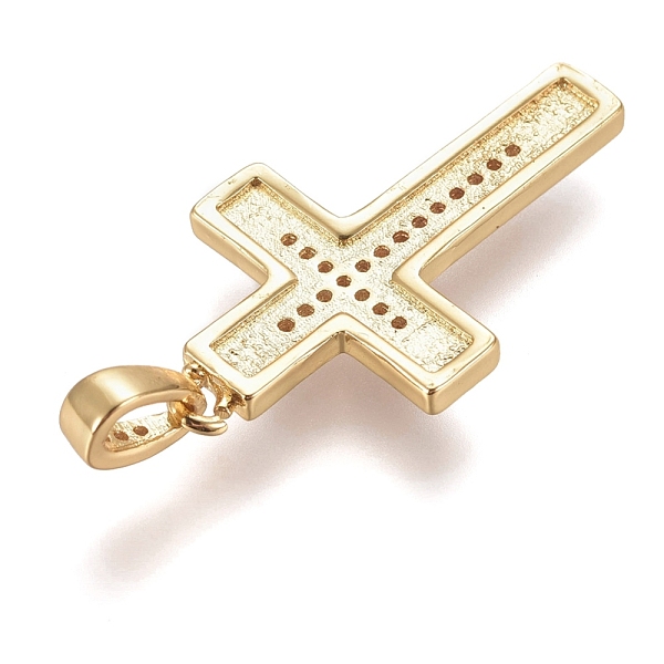 

PandaHall Brass Micro Pave Clear Cubic Zirconia Pendants, with Enamel, Cross, White, Golden, 28x16.5x4.5mm, Hole: 5.5x2.5mm Brass+Cubic...