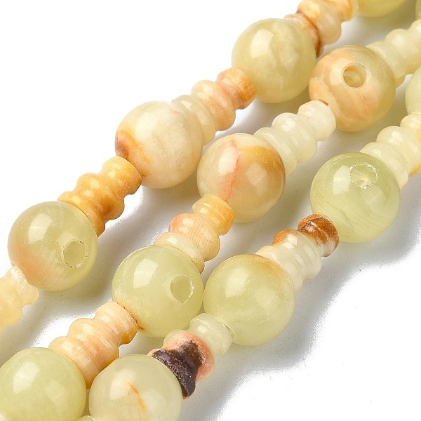 

PandaHall Natural Xiuyan Jade 3-Hole Guru Bead Strands, for Buddhist Jewelry Making, T-Drilled Beads, 16x10mm, Hole: 2~2.5mm Other Jade