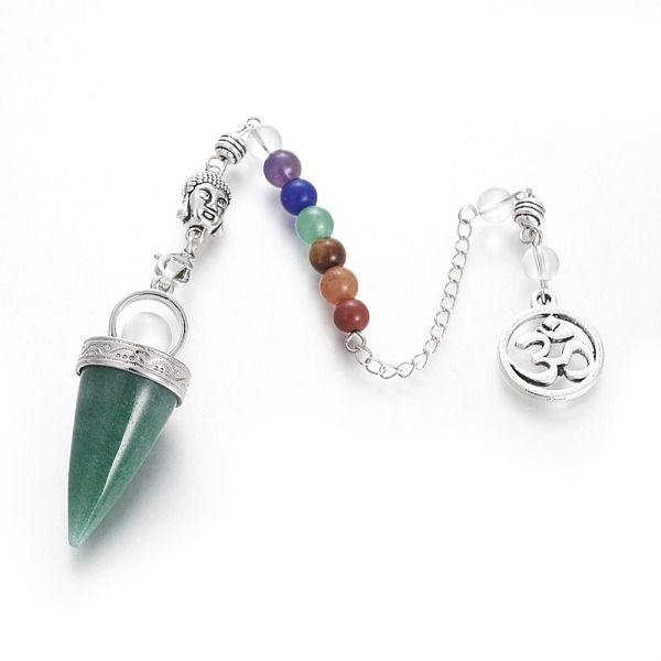 Chakra-Schmuck Natürliche Grüne Aventurin-Kegel Wünschelrutenpendel