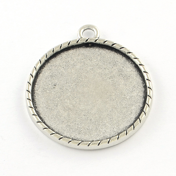 

PandaHall Tibetan Style Cvared Alloy Flat Round Pendant Cabochon Settings, Plain Edge Bezel Cups, Cadmium Free & Lead Free, Antique Silver...