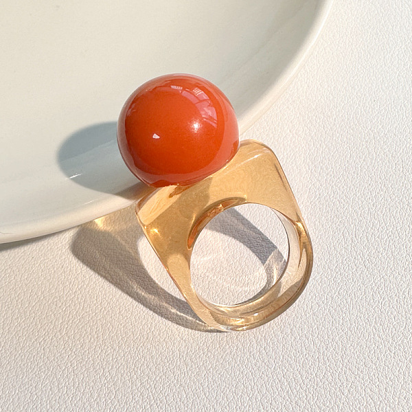 Resin Round Bead Finger Rings
