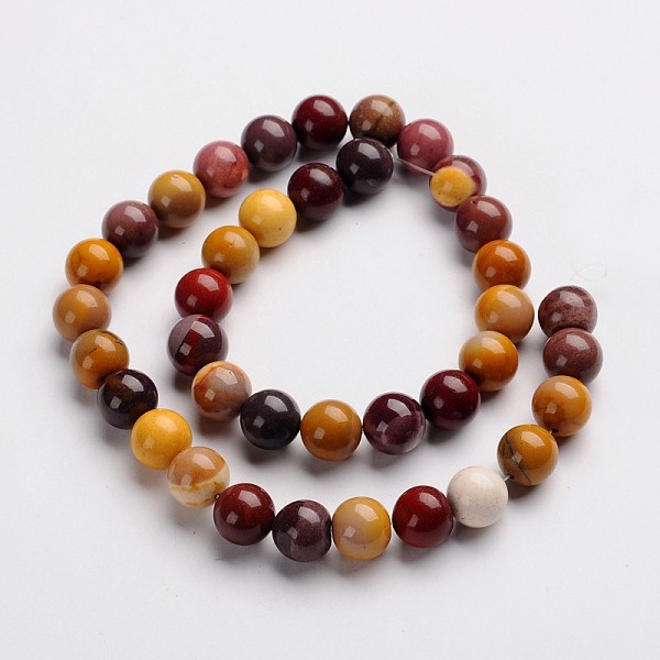 

PandaHall Round Natural Mookaite Gemstone Bead Strands, 10mm, Hole: 1mm, about 37pcs/strand, 14.9 inch Mookaite Round