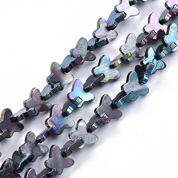 

PandaHall Natural Freshwater Shell Beads Strands, AB Color Plated, Dyed, Butterfly, Black, 10~11x12.5~13.5x3mm, Hole: 0.7mm, about...
