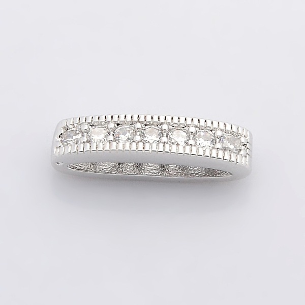 

PandaHall Oval Brass Micro Pave Cubic Zirconia Multi-Strand Links, Lead Free & Nickel Free & Cadmium Free, Platinum, 17x4x4mm, Hole: 2mm...
