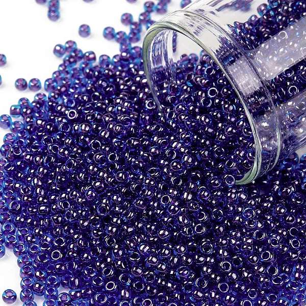 

PandaHall TOHO Round Seed Beads, Japanese Seed Beads, (361) Inside Color Dark Aqua/Violet Lined, 11/0, 2.2mm, Hole: 0.8mm, about 1110pcs/10g..., Cyan