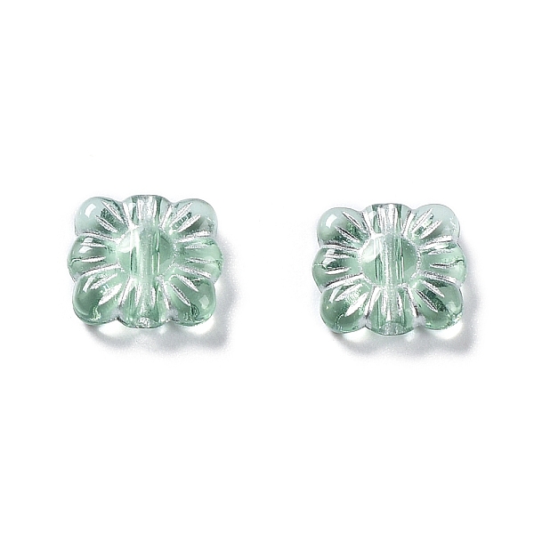 

PandaHall Plating Transparent Acrylic Beads, Metal Enlaced, Square with Flower Pattern, Dark Sea Green, 9.5~10x10.5~11x3.5mm, Hole: 1.6mm...