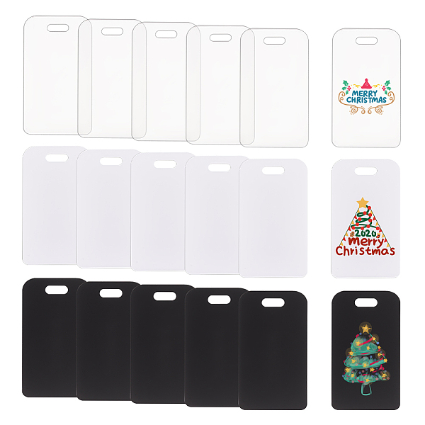 

PandaHall AHADERMAKER 18Pcs 3 Colors Acrylic Big Pendants, Blanks Rectangle Charms, Mixed Color, 89.5x50x2mm, Hole: 6x16mm, 6pcs/color..., Multicolor