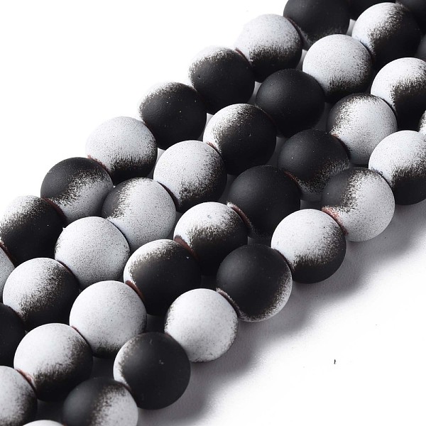 

PandaHall Spray Painted Non-magnetic Synthetic Hematite Beads Strands, Round, Black, 8x7.5mm, Hole: 1mm, about 53~40pcs/strand, 15.55...